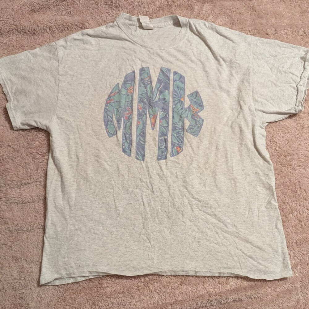 Women's Tropical Monogrammed T-Shirt, Size XL